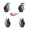 Service Caster 6 Inch Polyurethane Caster Set with Roller Bearings 2 Brake 2 Rigid SCC SCC-30CS620-PPUR-TLB-2-R620-2 - alternate 4
